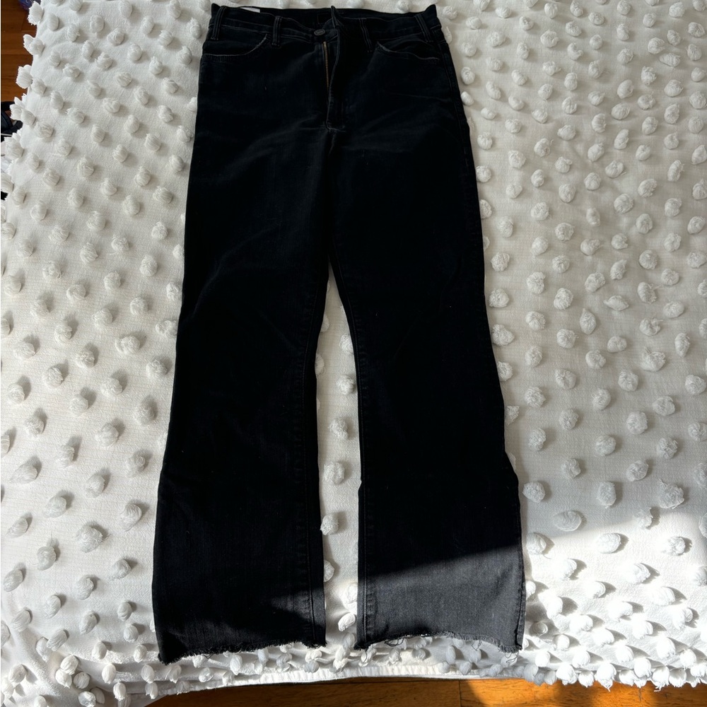 Mother the hustler ankle fray in black